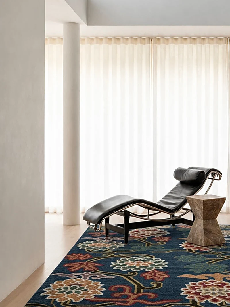 Twelve Pema Lotus Tibetan Wool Rug