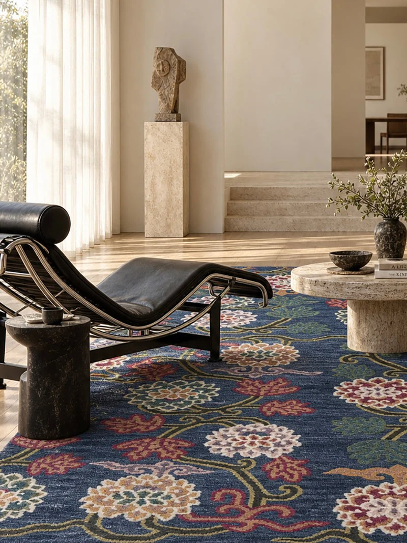 Twelve Pema Lotus Tibetan Wool Rug