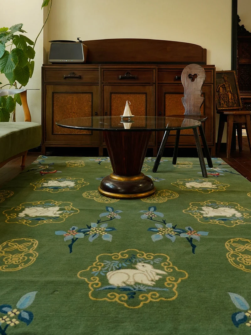 Jade Rabbit Osmanthus Tibetan Wool Rug