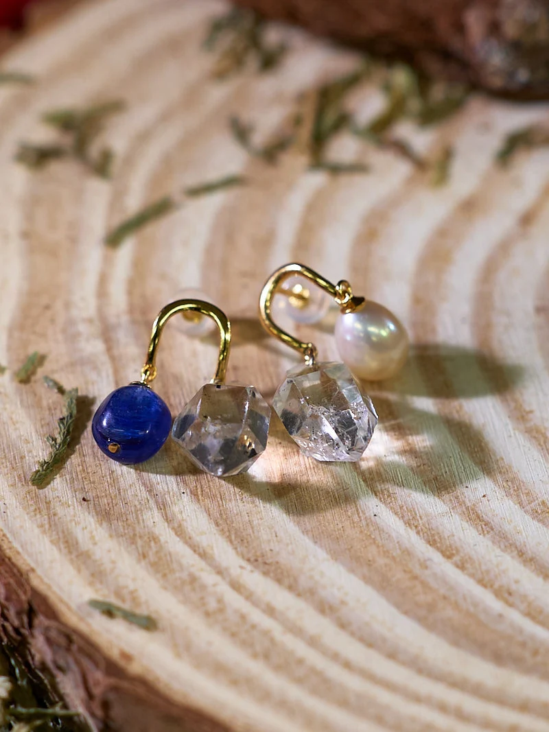 Kailash Energy Pure Harmony Crystal and Pearl Silver Earrings
