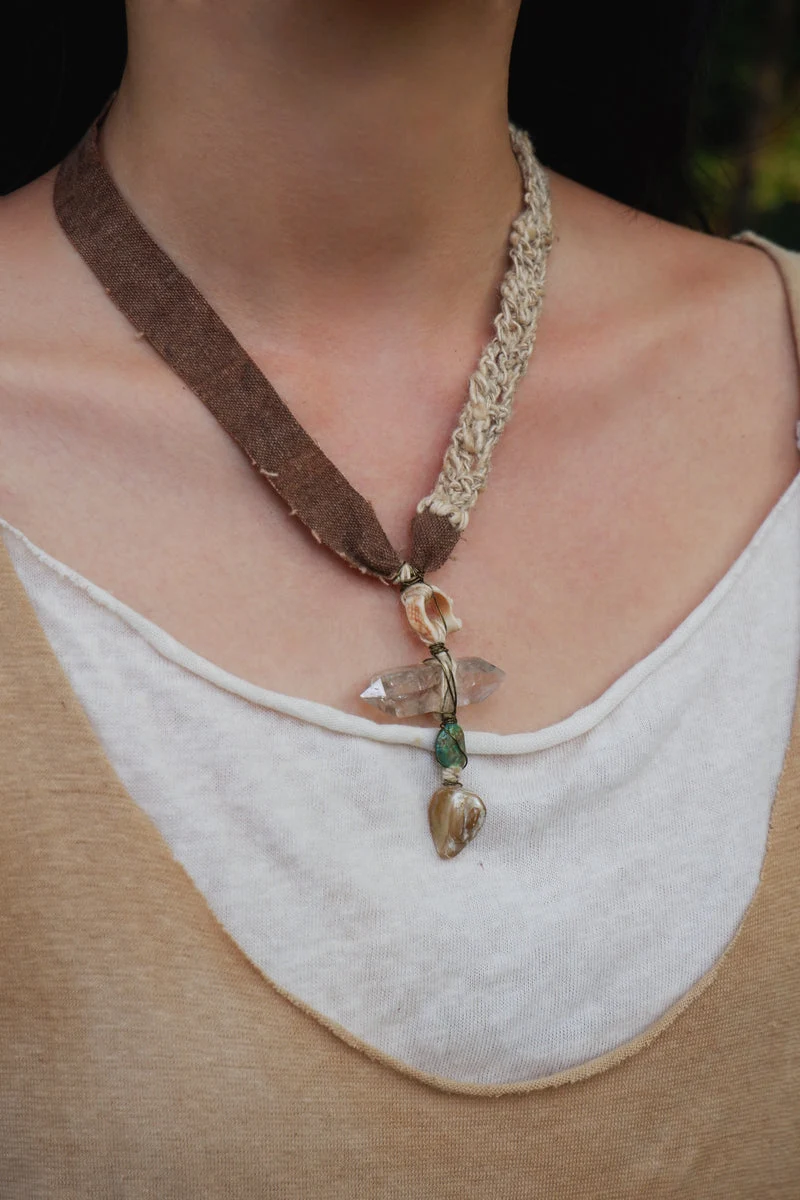 Spirit Protection Natural Stone Earth Pendant