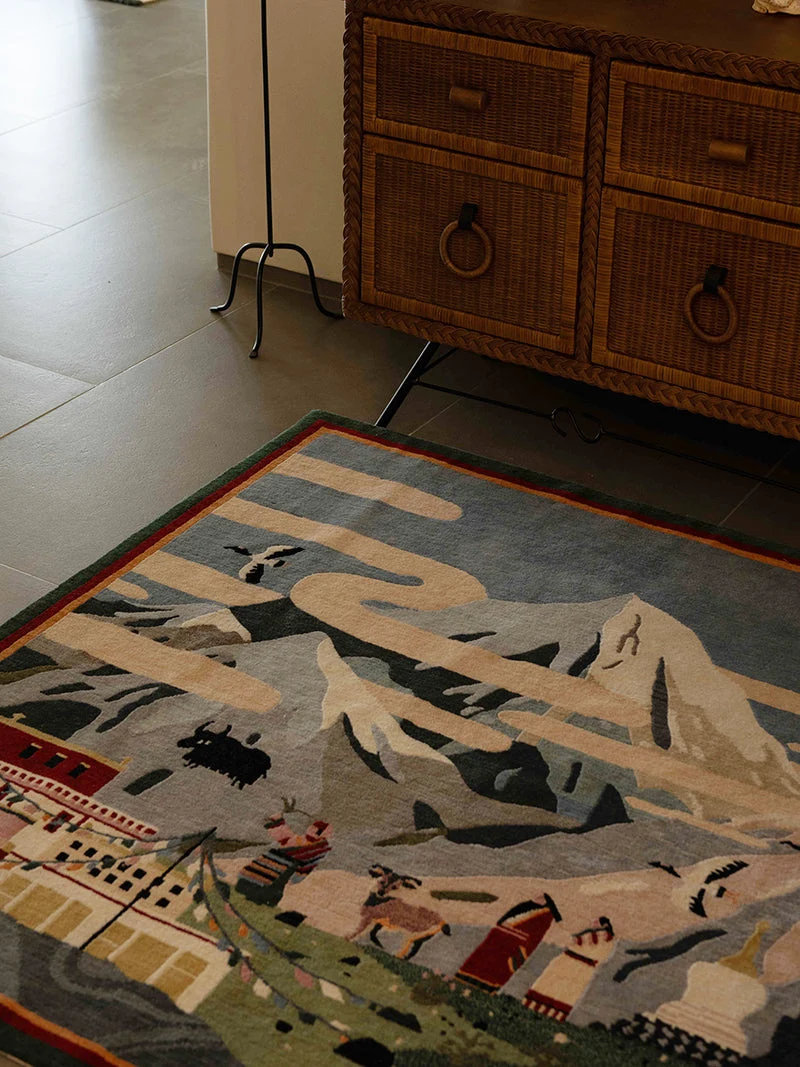 Sacred Mountain Highland Tale Tibetan Wool Rug
