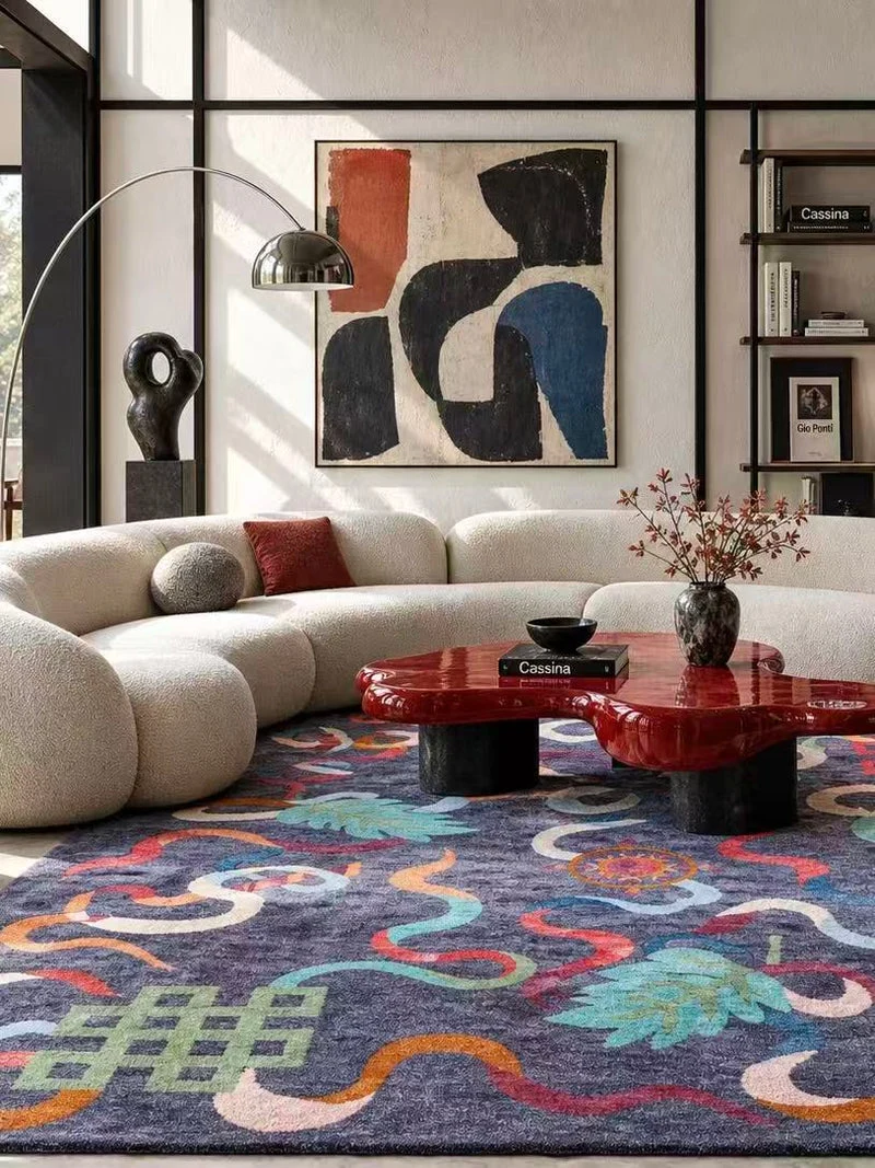 Auspicious Eternal Knot Tibetan Wool Rug