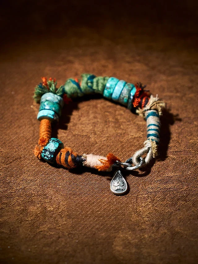 Wealth Harmony Balance | Turquoise, Silk & Sterling Silver Talisman for Spiritual Balance