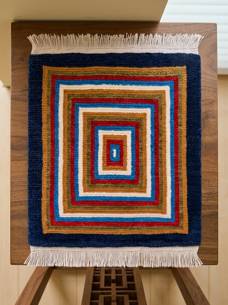 Five-Color Prayer Flag Tibetan Wool Rug