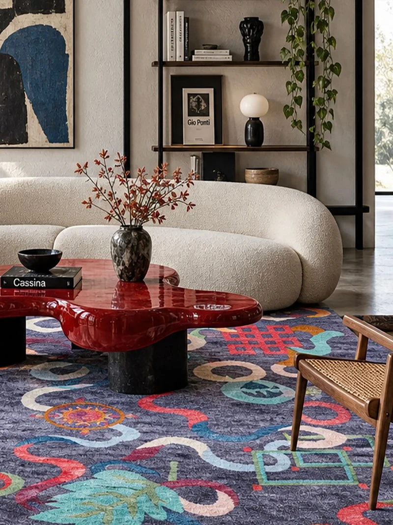 Auspicious Eternal Knot Tibetan Wool Rug