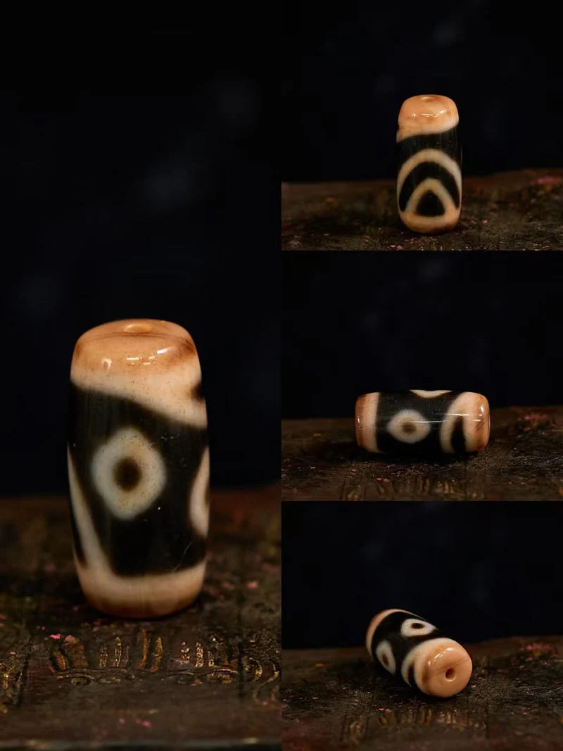 Mandala Wisdom Ancient Vermilion Cinnabar Agate Dzi Bead