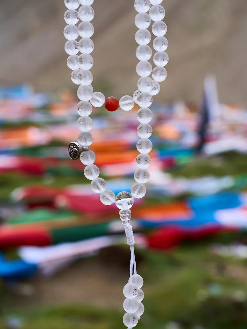 108 Clear Quartz Mala Beads Meditation Necklace
