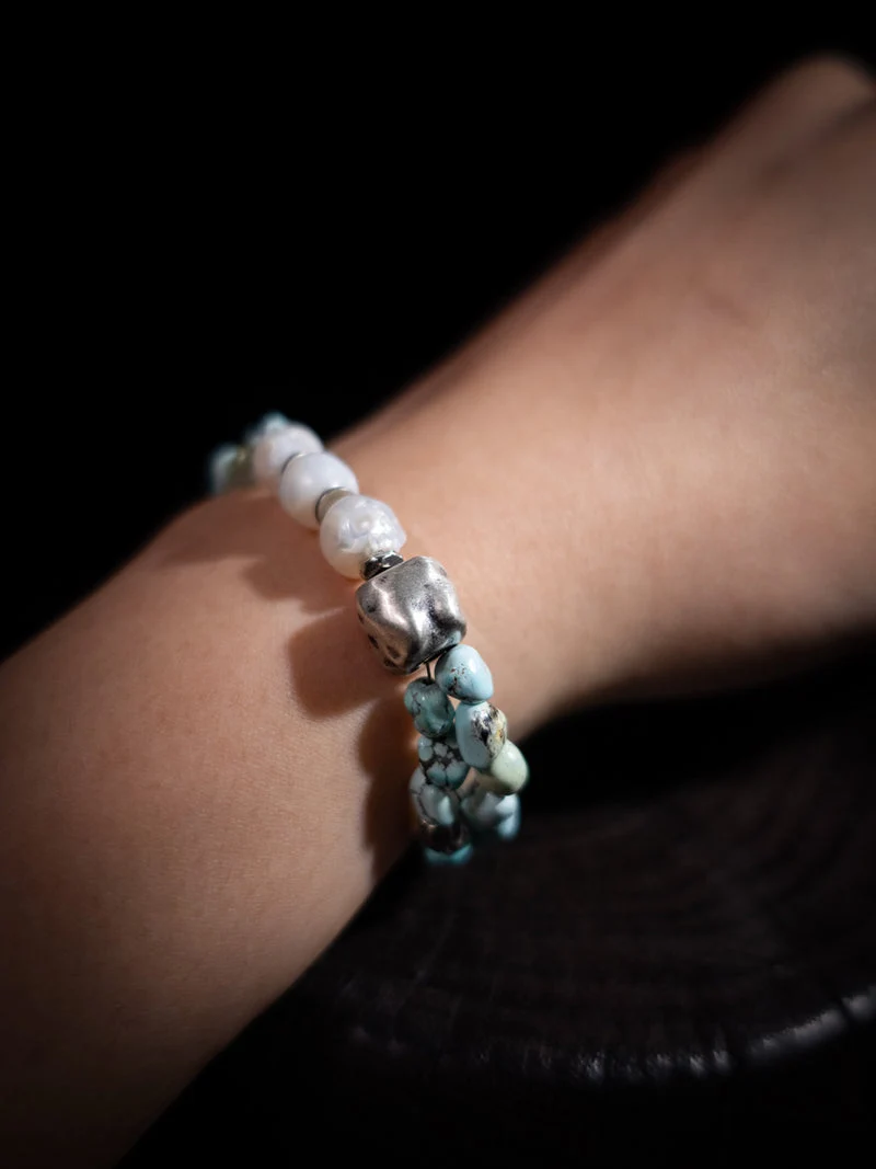Balance Wisdom Turquoise Bracelet Citoline & Sterling Silver