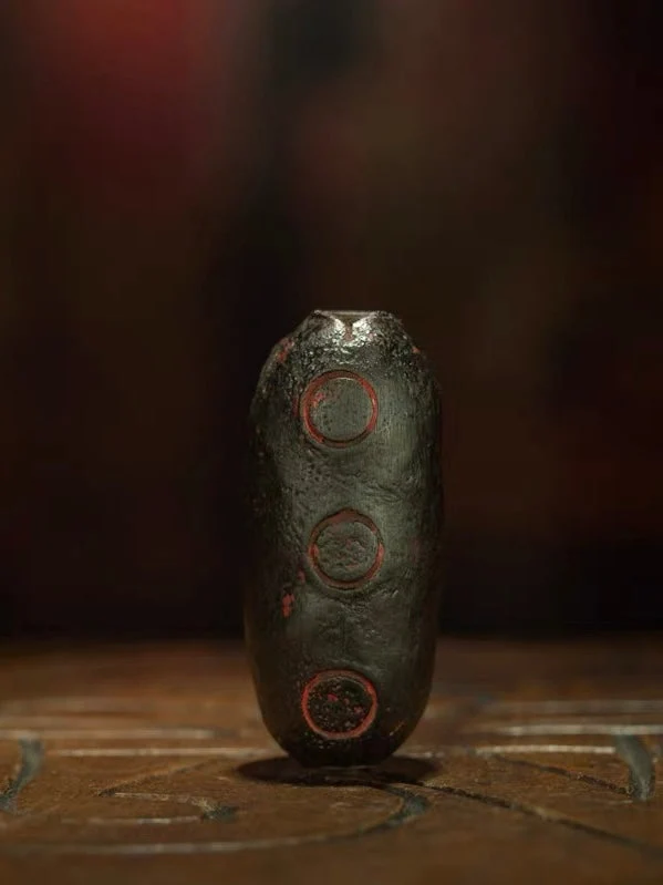 Antique Nyingma Rahula Nine-Eyed Mantra Tsa Tsa Pendant