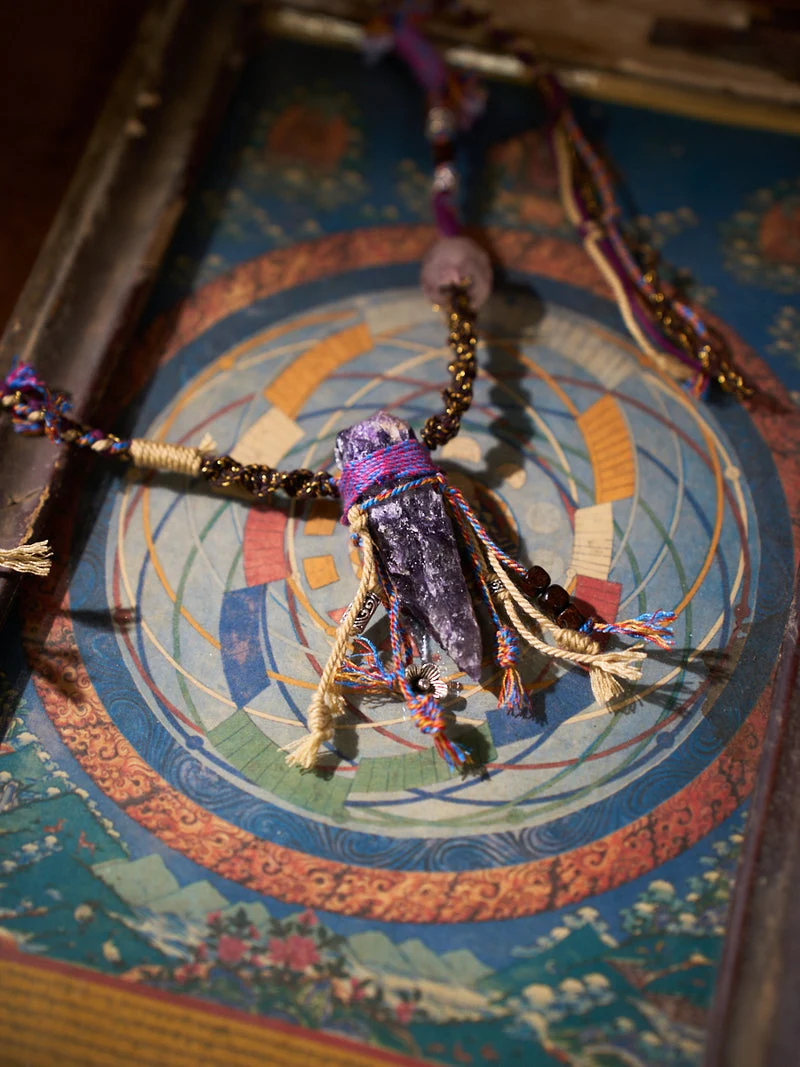 Protection Wayward Hand-Knotted Amethyst Talisman Necklace