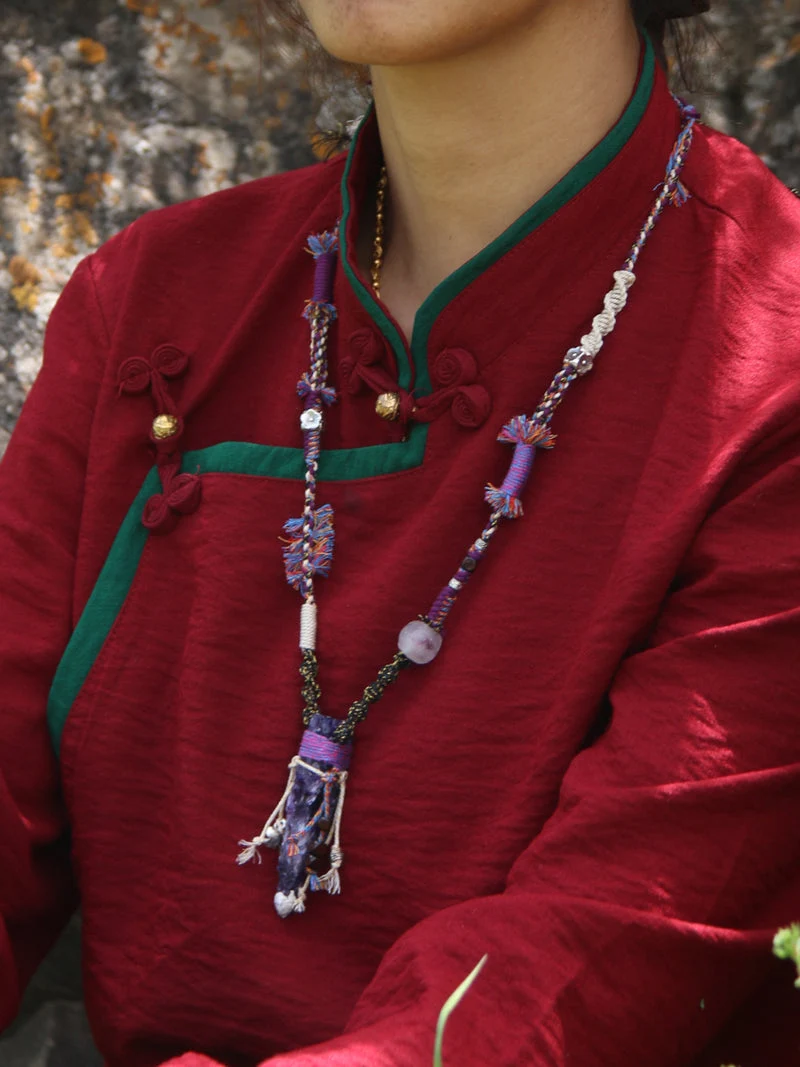 Protection Wayward Hand-Knotted Amethyst Talisman Necklace