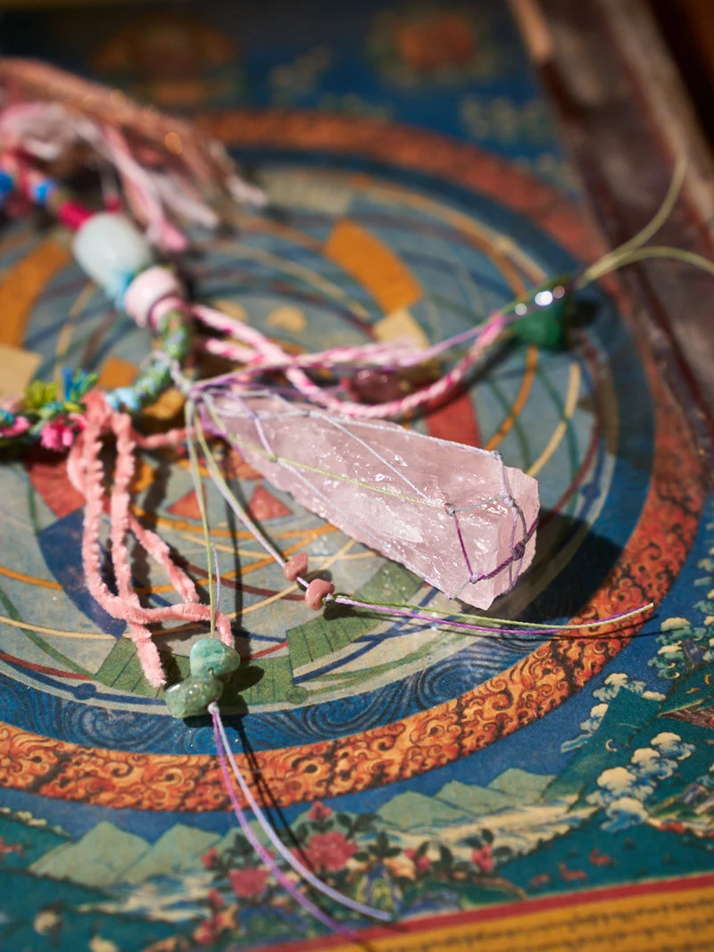 Love & Inner Peace Gentle Awakening Hand-Knotted Rose Quartz Talisman Necklace