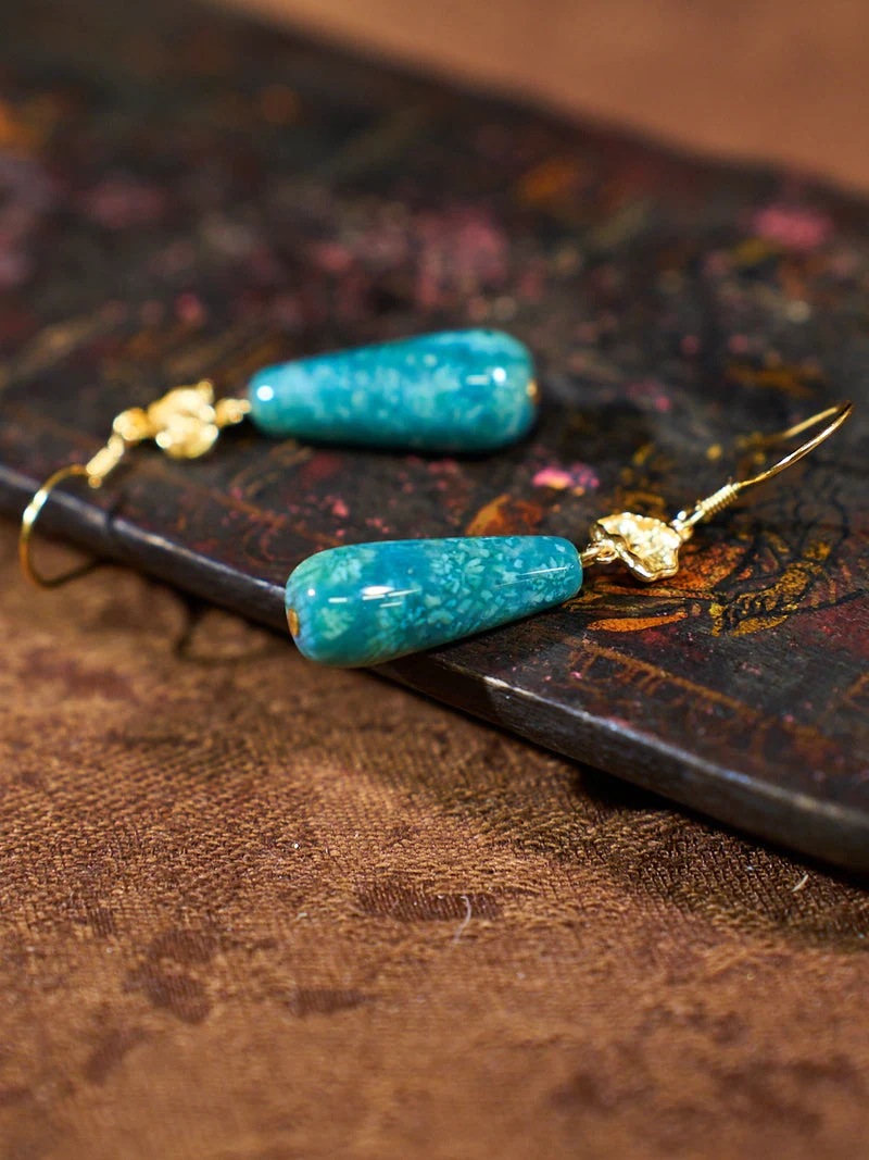 Mistfall Agatized Corale Drop Earrings