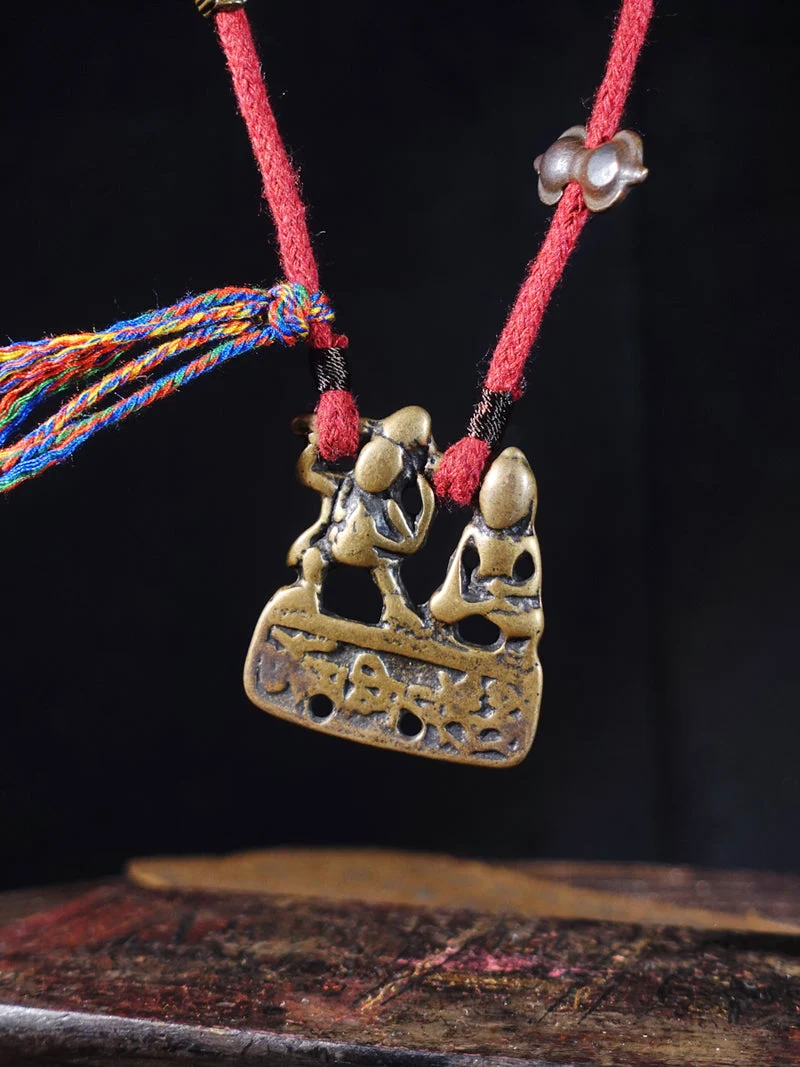 Ancient Thokcha Vajrapani & Shakyamuni Six-Mantra Necklace