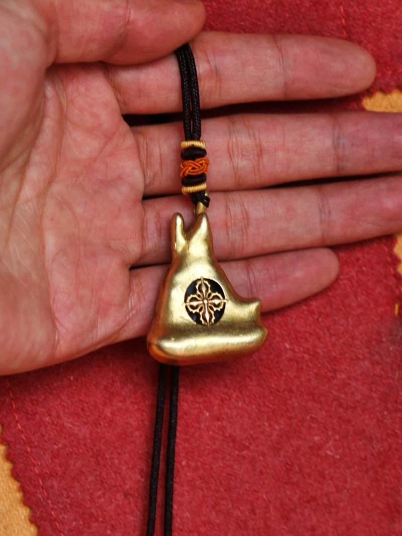 Auspicious Energy Eight Symbols Sterling Silver Thokcha Necklace