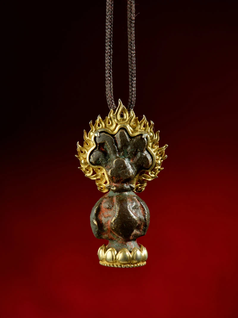 Treasure Vase Mani Jewel Thokcha Flame Necklace