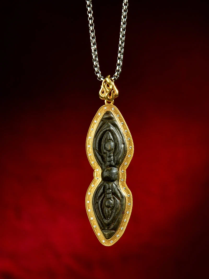 Double-Ended Vajra Thokcha Zircon Necklace