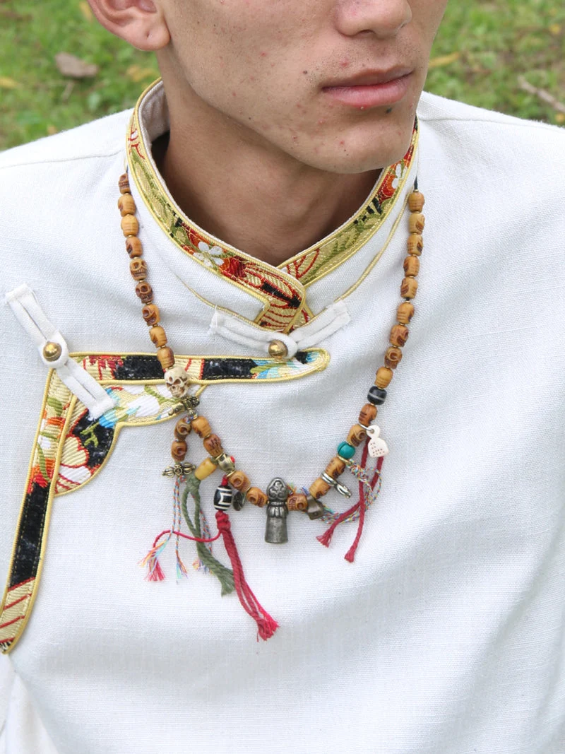 Sacred Protection Tibetan Agate Talisman Necklace