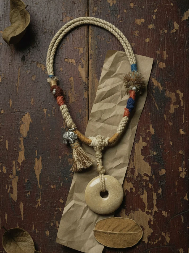 Peaceful Blessing Fossil Coral Peace Buckle Necklace