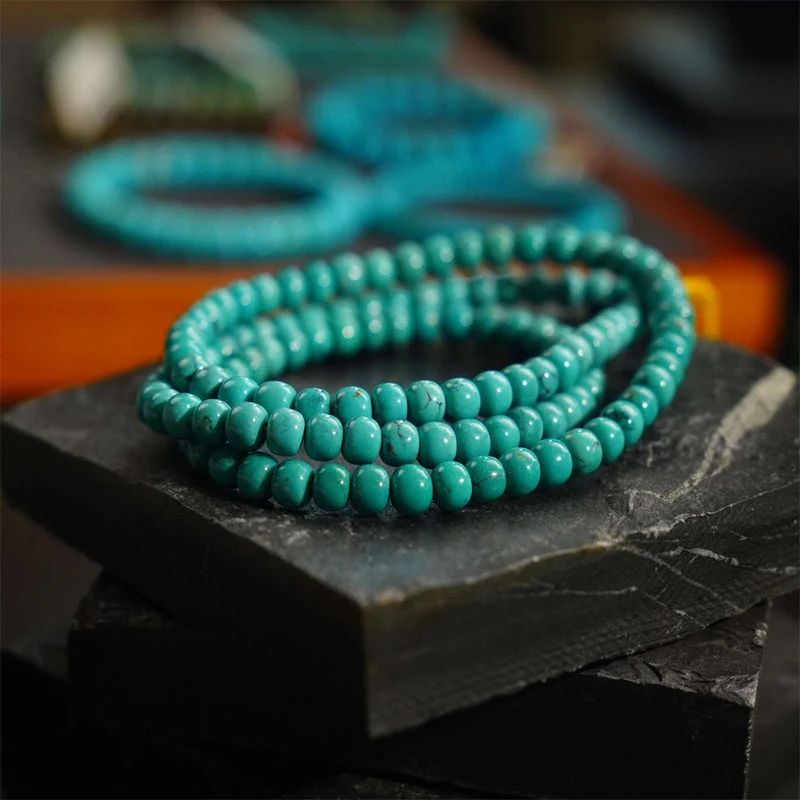 Healing Turquoise 108 Mala Bead Meditation Necklace