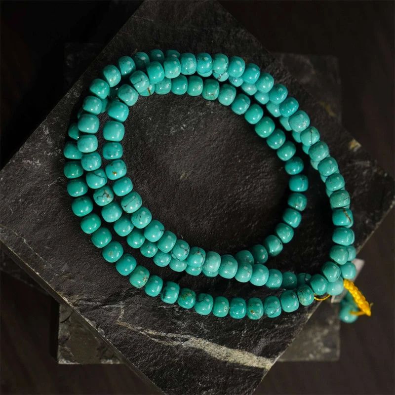 Healing Turquoise 108 Mala Bead Meditation Necklace