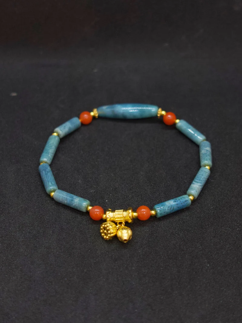 Agatized Coral Serenity Bell Bracelet