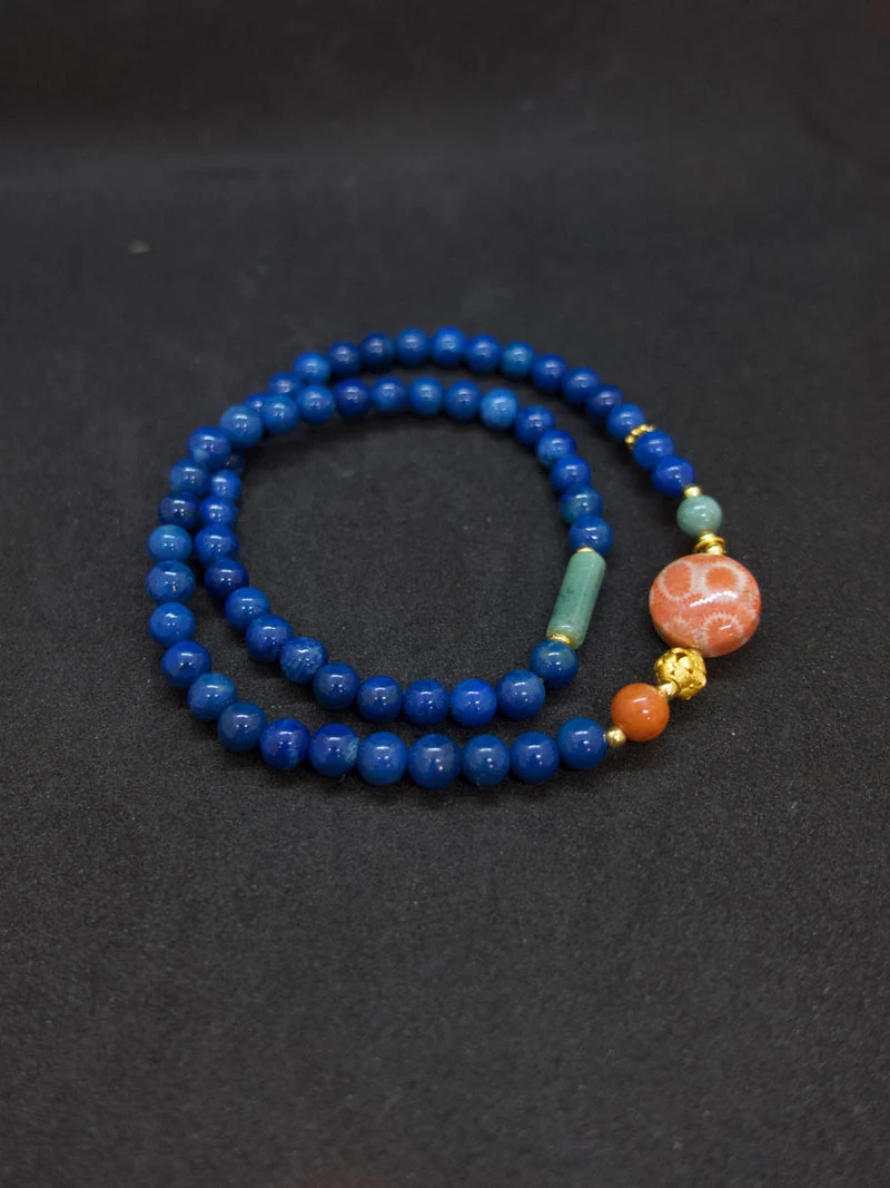 Agatized Coral Dual-Layer Energy Bracelet