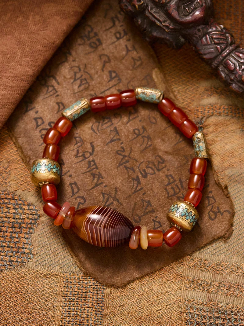 Wealth Path Citrine Turquoise Adjustable Bracelet