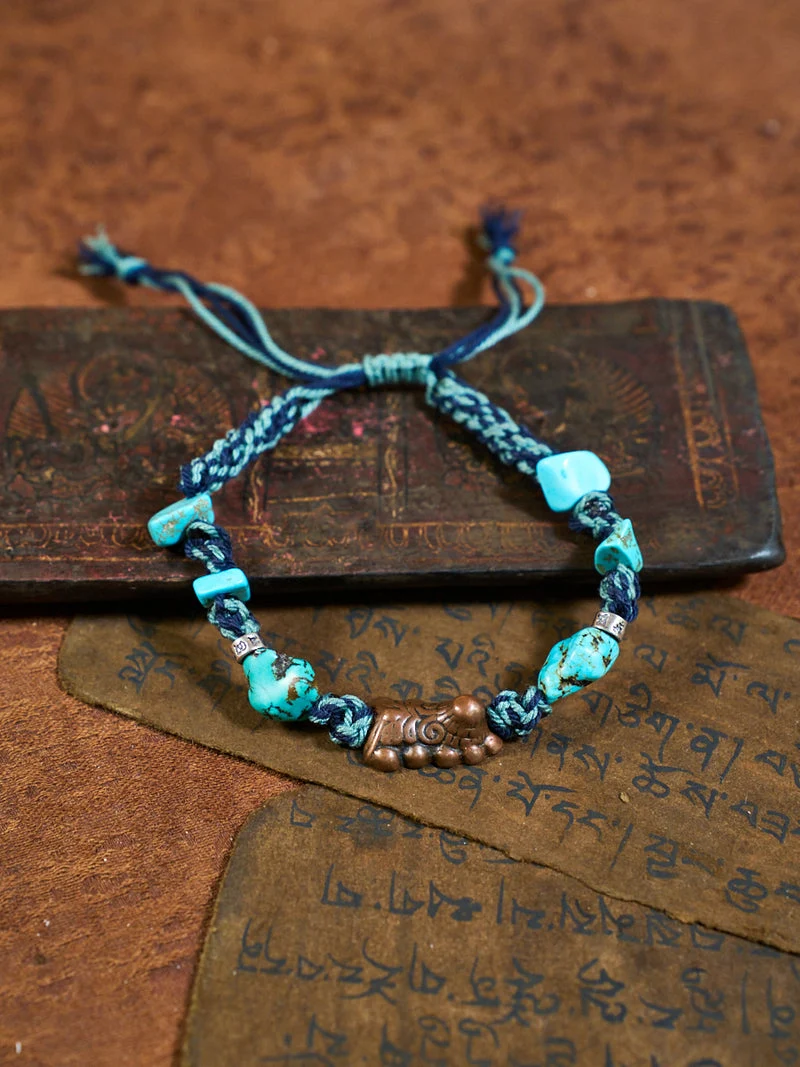 Turquoise Thokcha Lion Wrist Wrap Bracelet