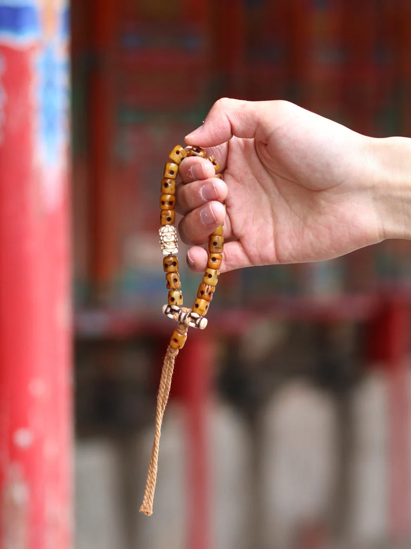 Tibetan Consume Cow Bones Protection Necklace – Handcrafted Spiritual Energy Beads