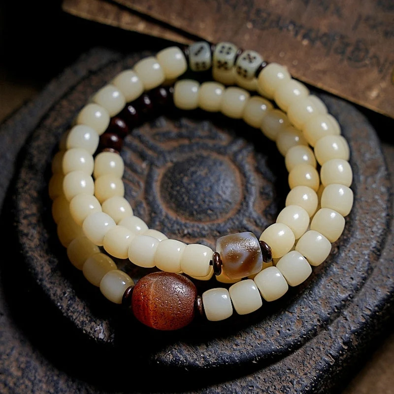 Sacred Protection Bodhi Agate Bead Bracelet