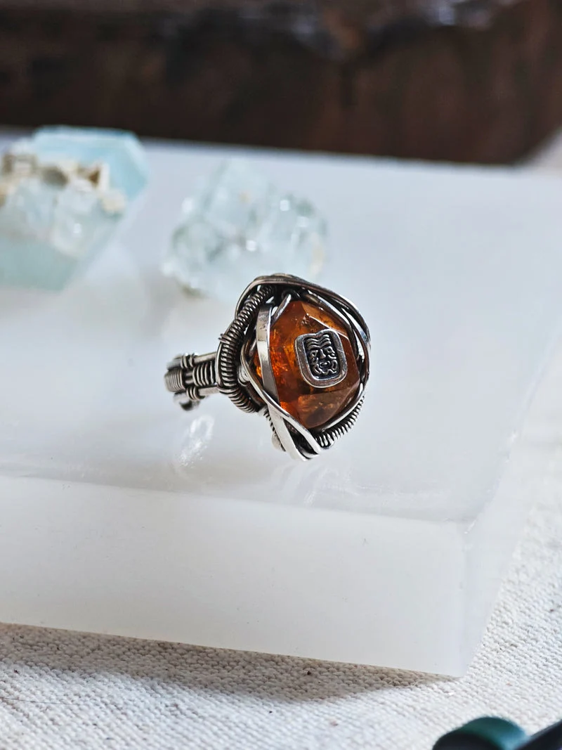 Zashi Lhamo Citrine Wire Wrap Ring