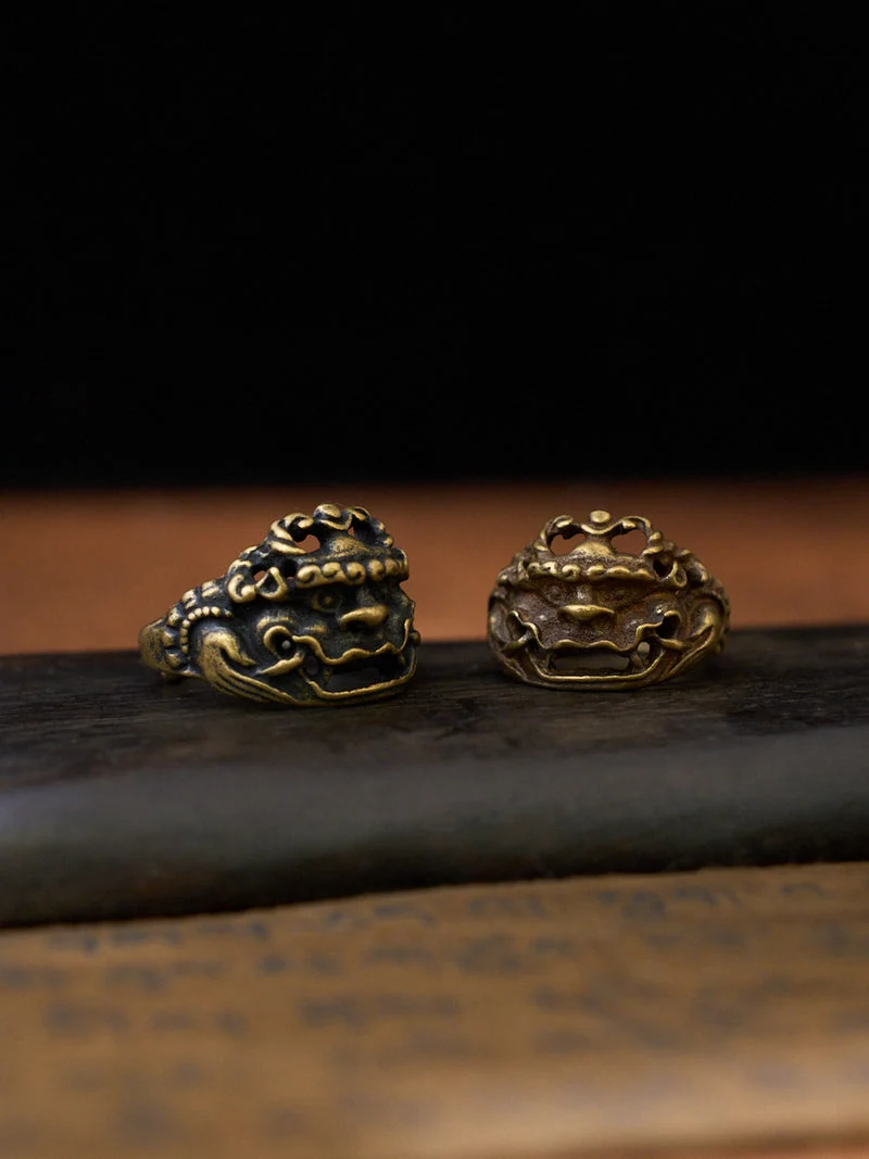Auspicious Power Tibetan Kirtimukha Guardian Ring