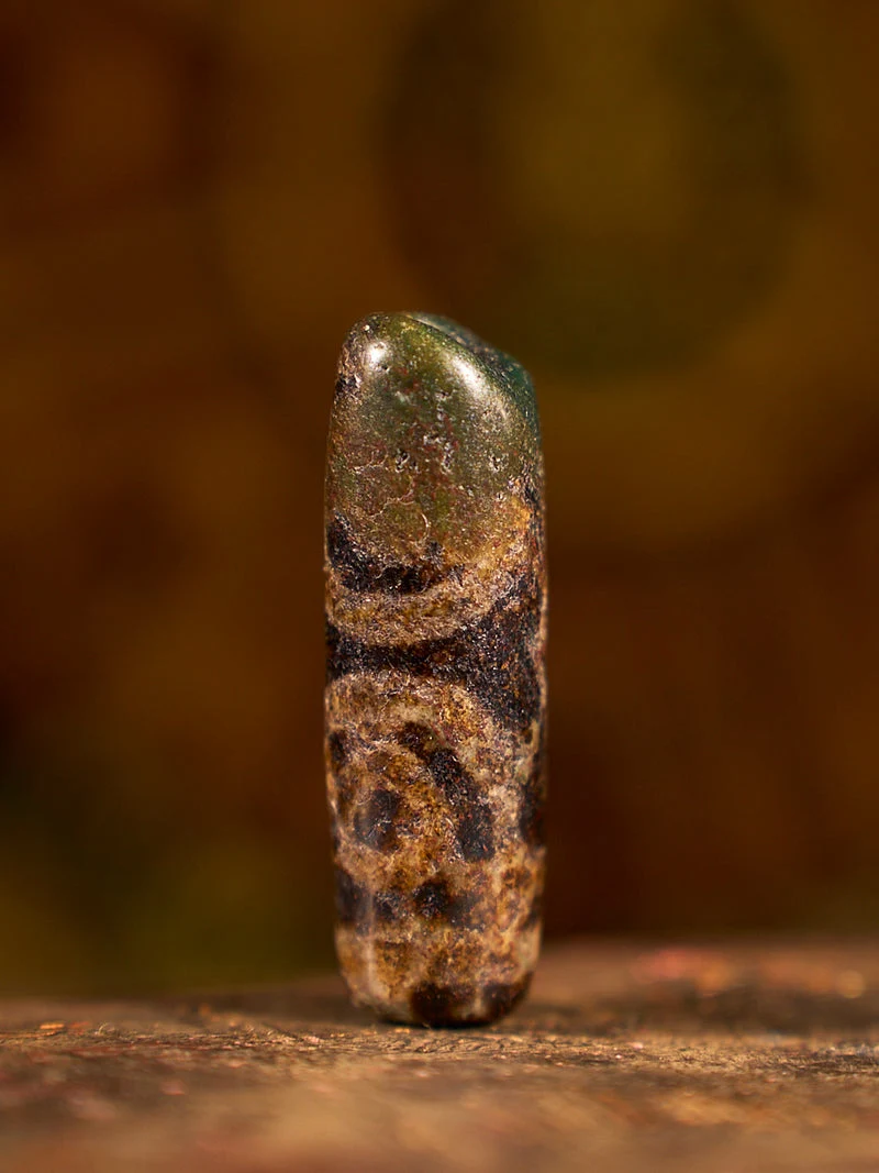 Tibetan Zhangzhung Era Sacred Sentinel Three-Eyed Agate Dzi Bead