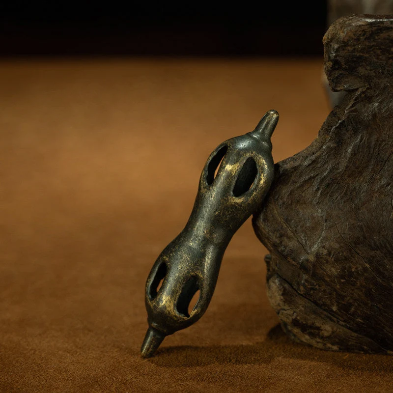 Yuan Dynasty Tibetan Sky Iron Four-Prong Vajra Thogchag – Extremely Rare Personal Ritual Scepter
