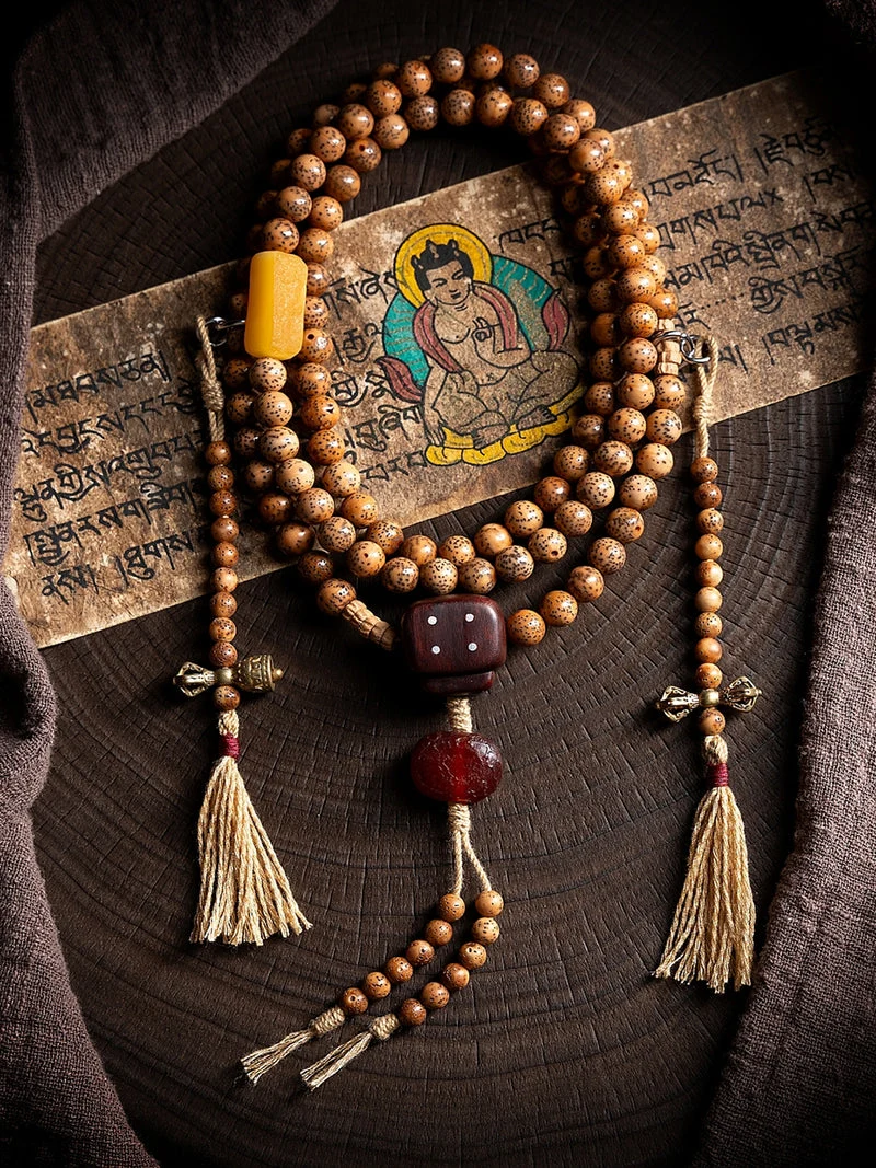 Tibetan Star Moon Bodhi Blessing Mala Bracelet