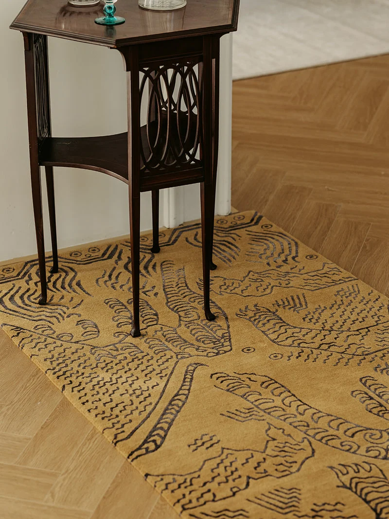Heritage Tiger-Stripe Woolen Tibetan Rug