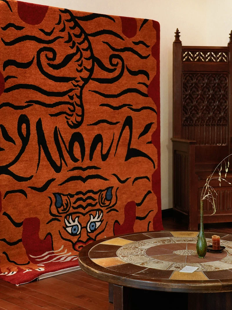 Tiger Spirit Woolen Tibetan Rug