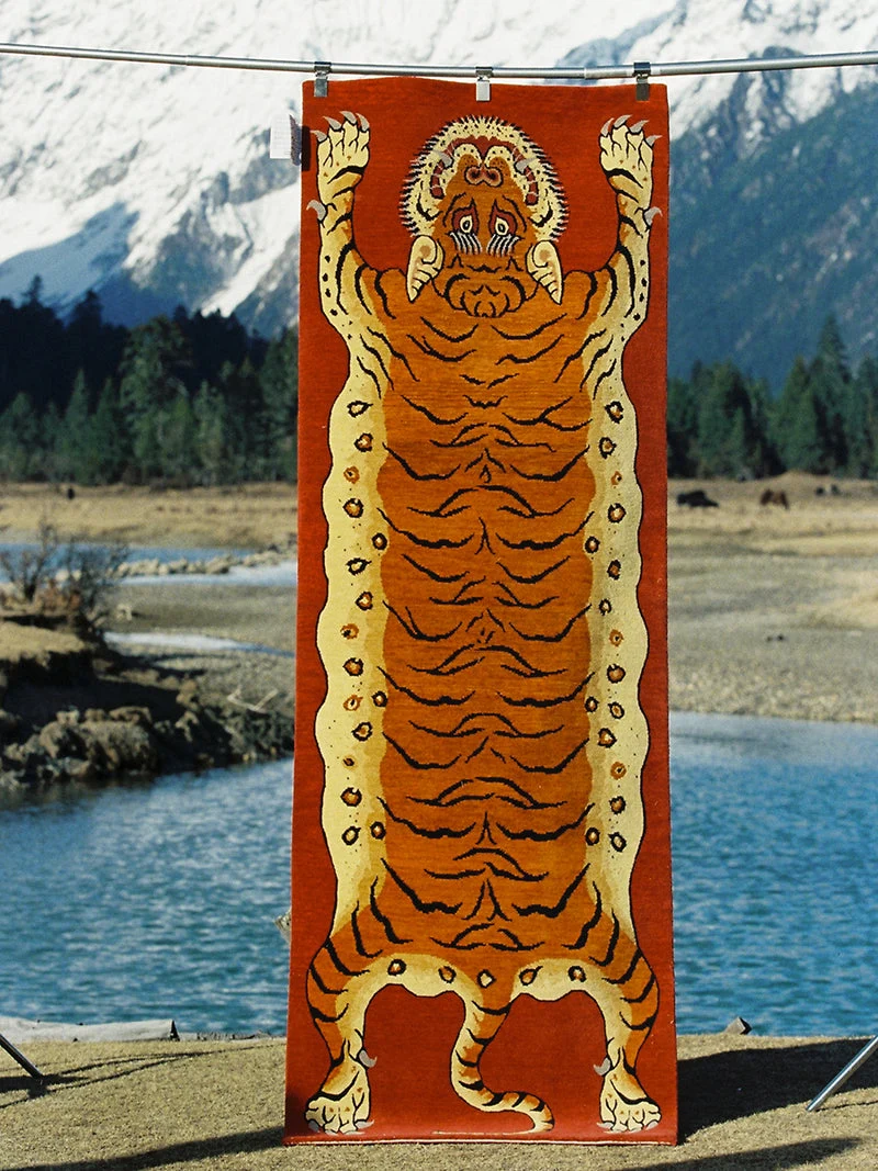 Classic Tiger Stripe Heritage Tibetan Wool Rug